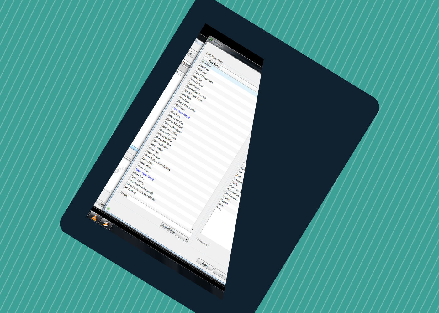 Tablet with poker stats