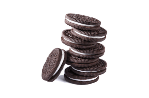 Oreos in front of white background
