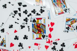 Poker cards on table